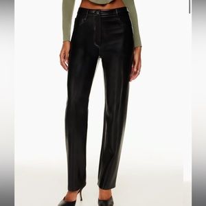 Aritzia Wilfred Melina Leather Pant Black Size 4